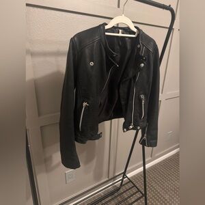 Topshop Leather Moto Jacket Size 4